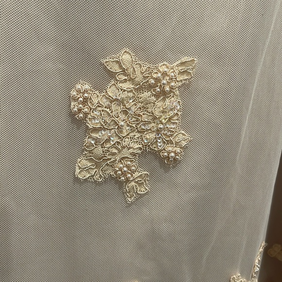 BNWT Stunning beaded sequined champagne Jovani high waisted long train skirt - Picture 3 of 8